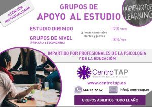 cartel grupos de apoyo al estudio